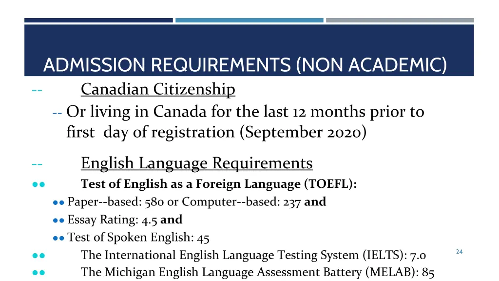 admission requirements non academic 1