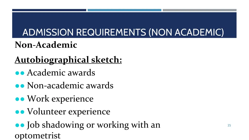 admission requirements non academic 2