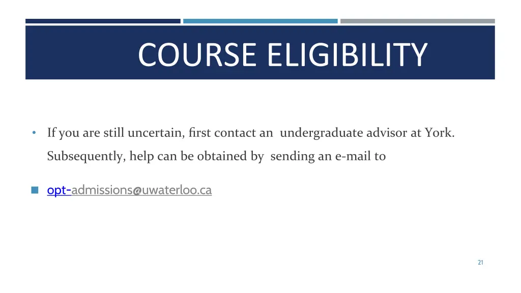 course eligibility