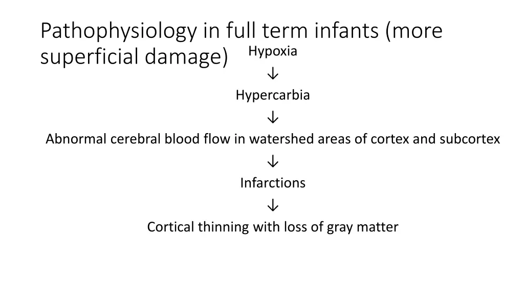 pathophysiology in full term infants more