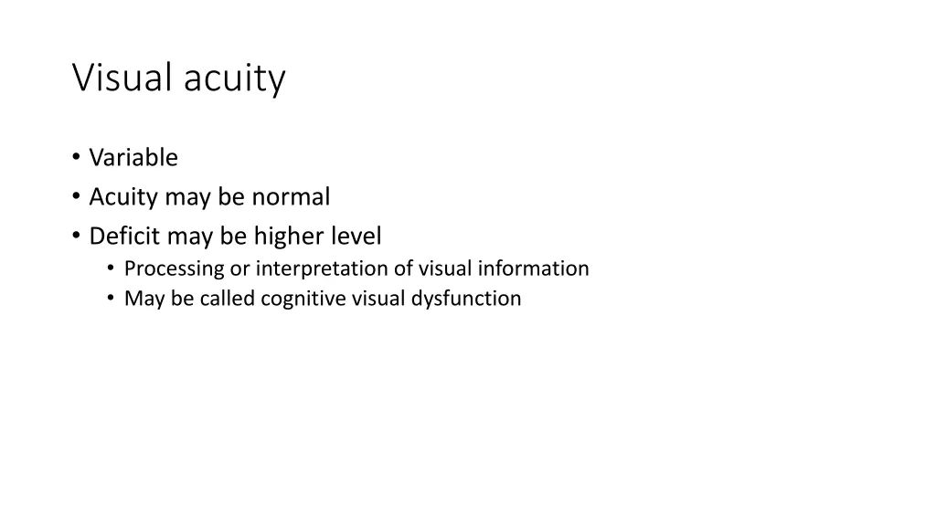 visual acuity