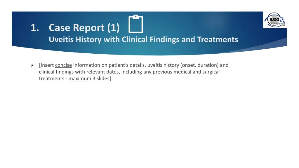 1 case report 1 uveitis history with clinical