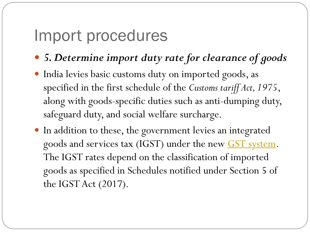 import procedures 2