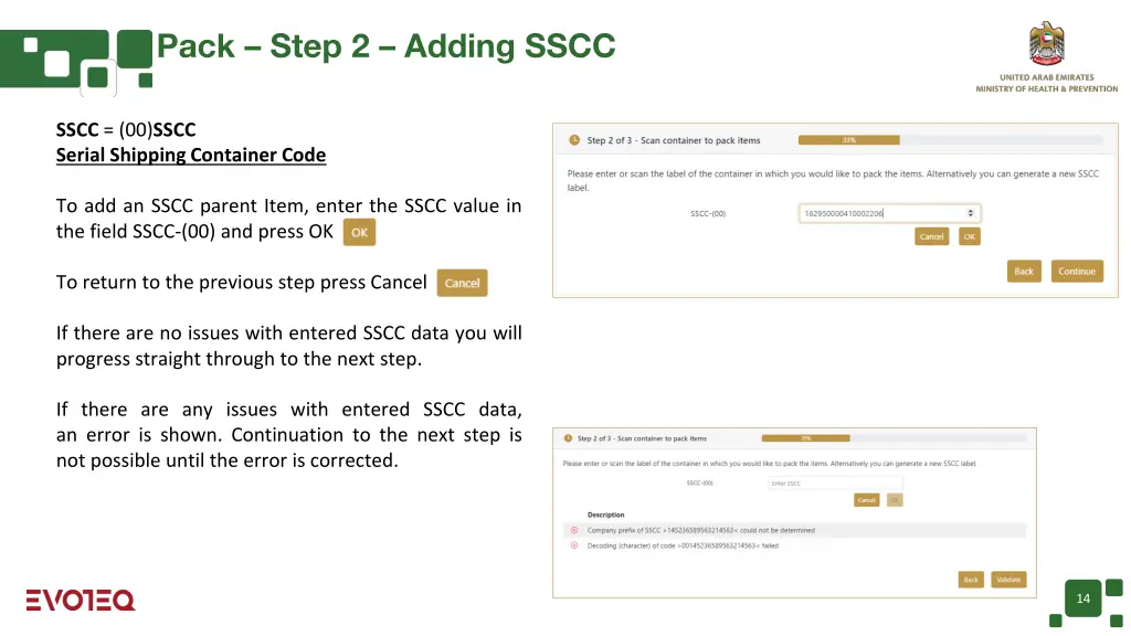 pack step 2 adding sscc