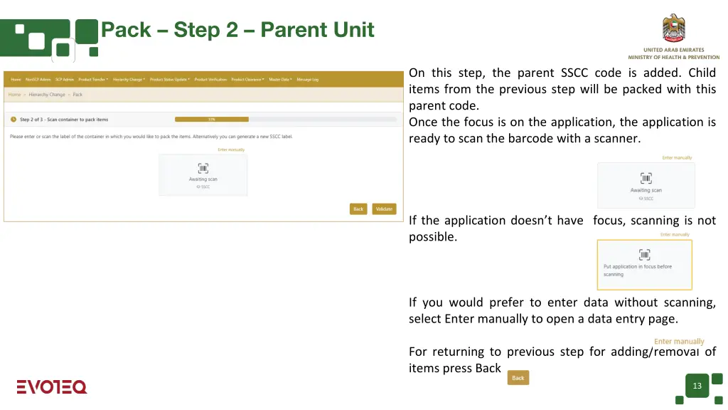 pack step 2 parent unit