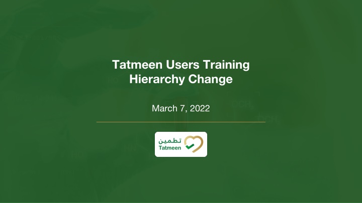 tatmeen users training hierarchy change