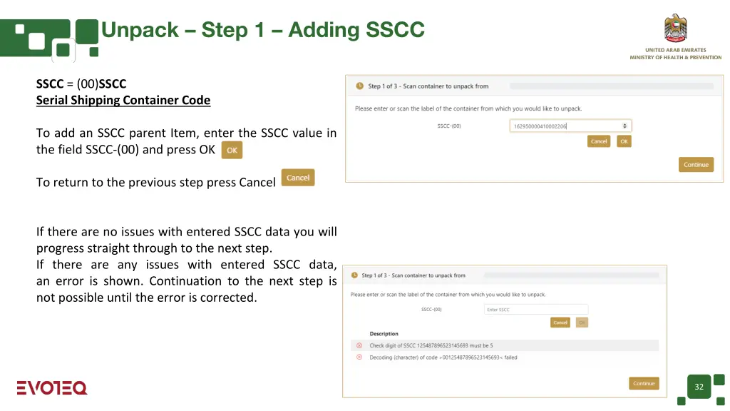 unpack step 1 adding sscc