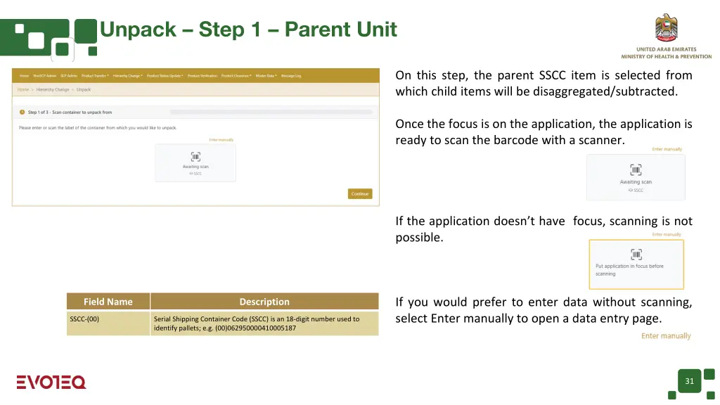 unpack step 1 parent unit