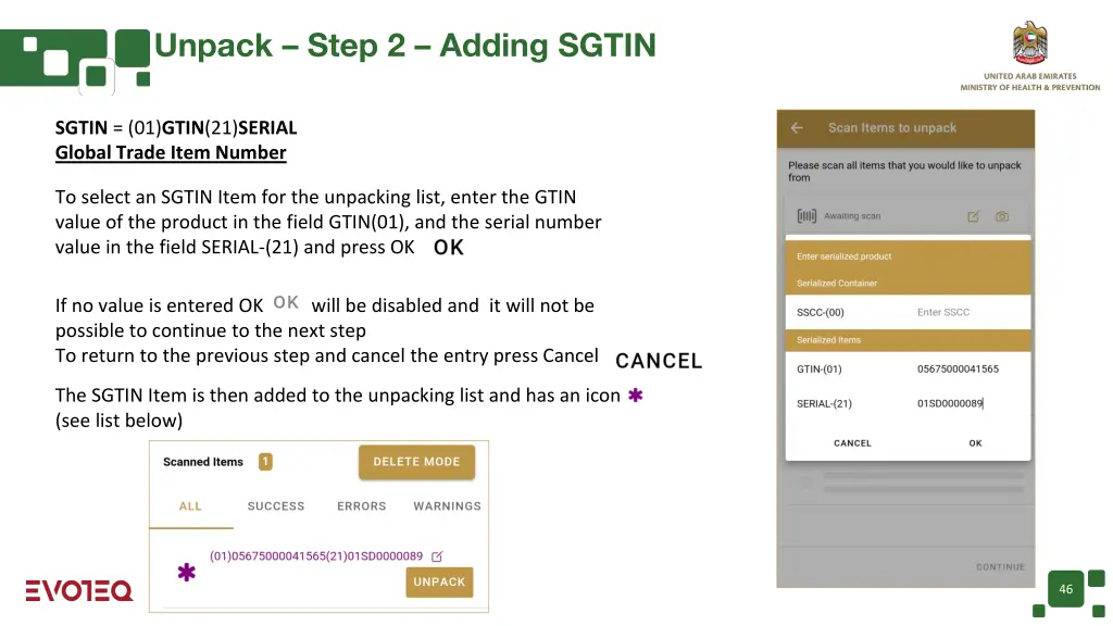 unpack step 2 adding sgtin 1