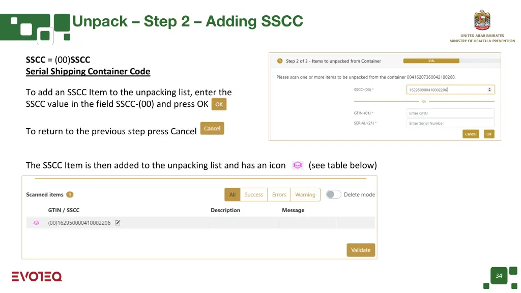 unpack step 2 adding sscc