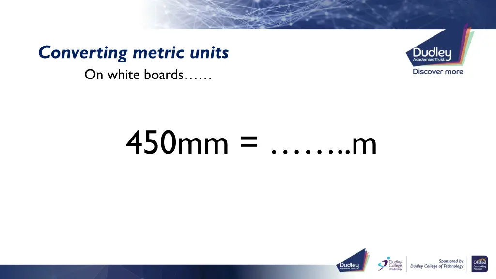 converting metric units on white boards 1