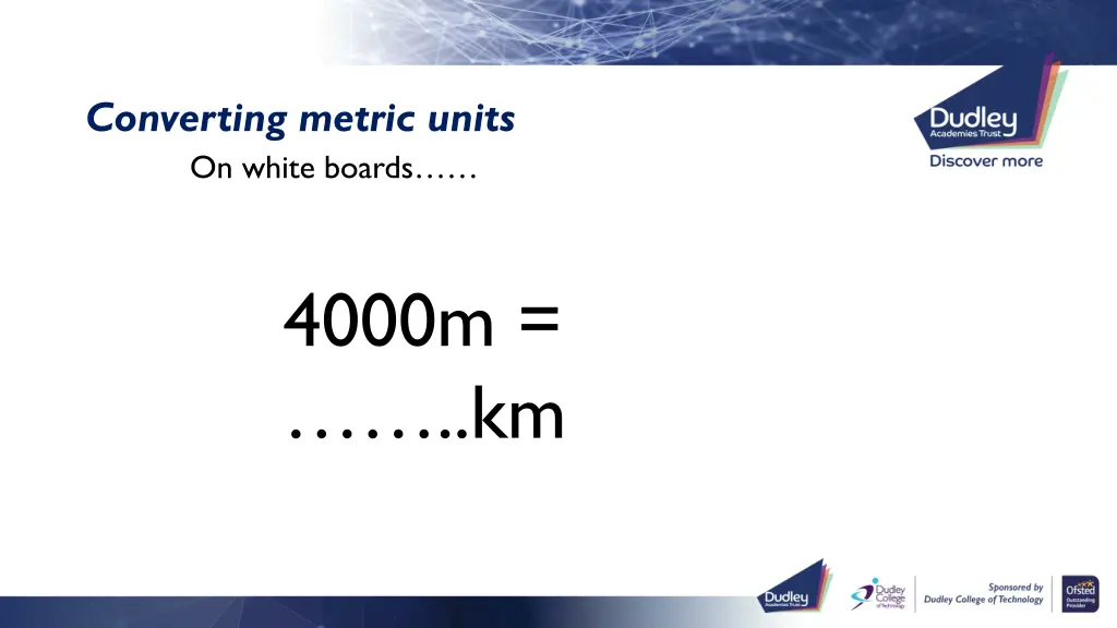 converting metric units on white boards 6