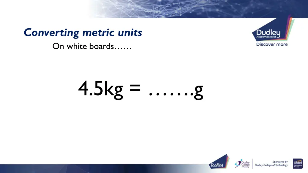 converting metric units on white boards 7