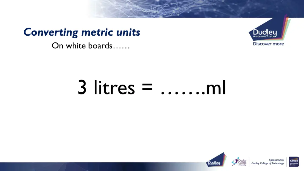 converting metric units on white boards 9