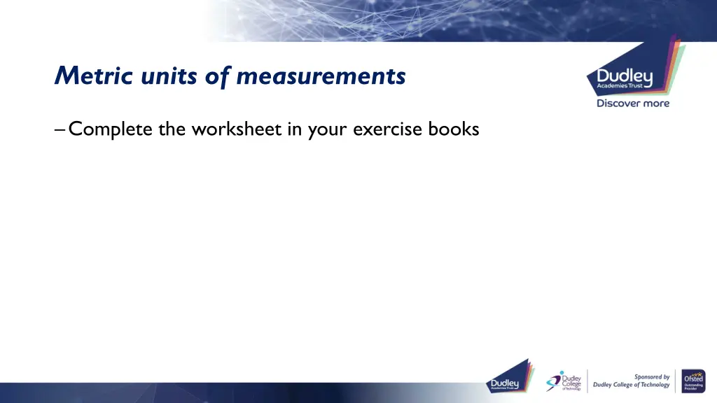 metric units of measurements