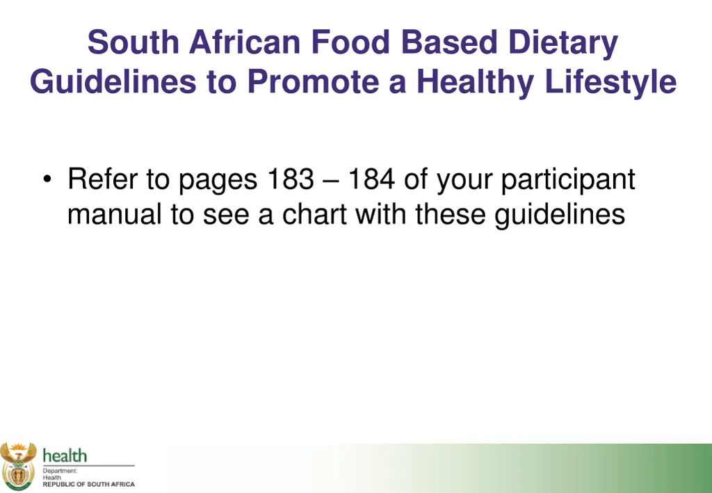 south african food based dietary guidelines