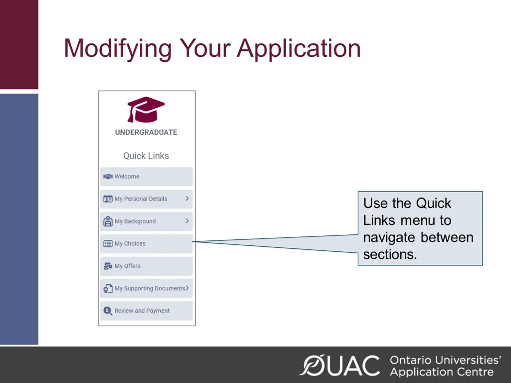 modifying your application