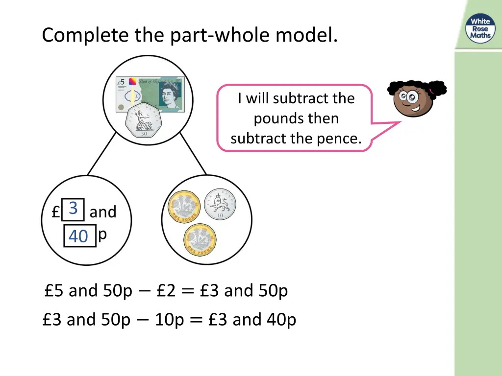 complete the part whole model 1