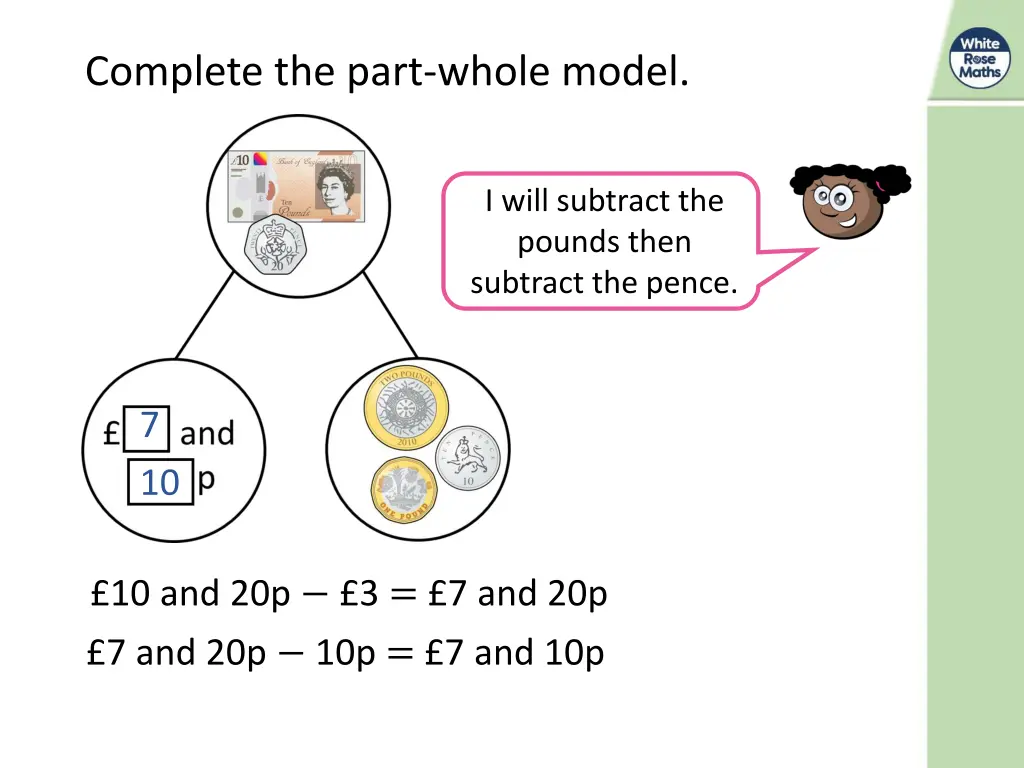 complete the part whole model 3