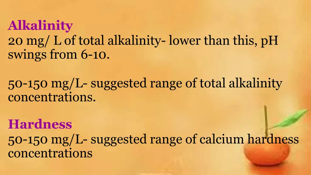 alkalinity 20 mg l of total alkalinity lower than