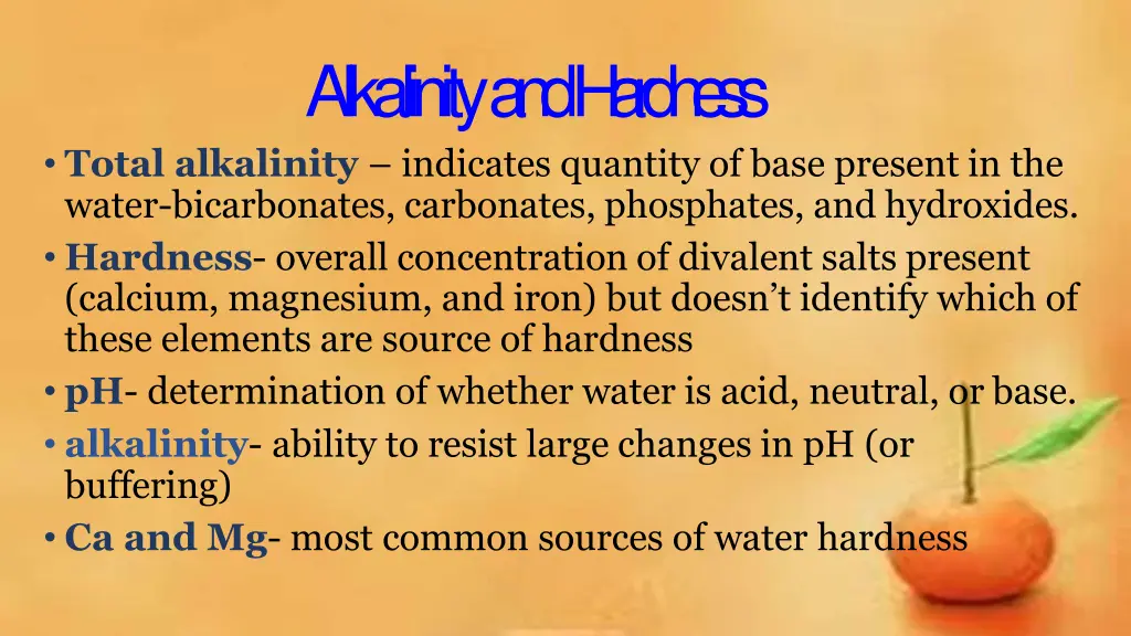 alkalinity andh a r d n e s s