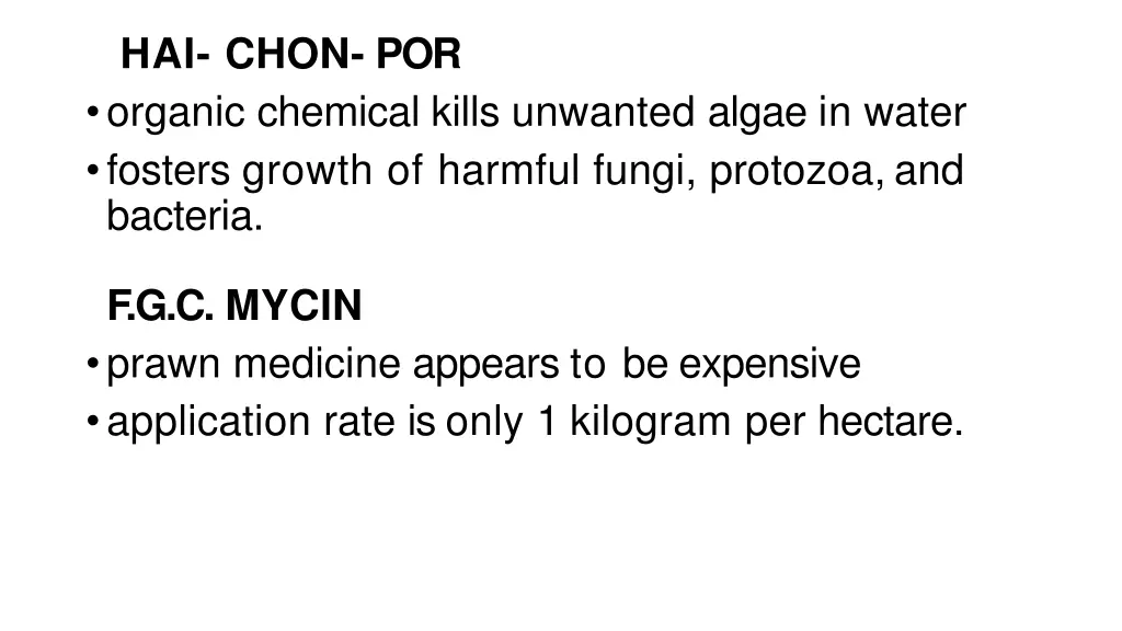 hai chon por organic chemical kills unwanted