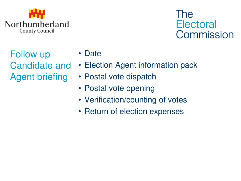 date election agent information pack postal vote