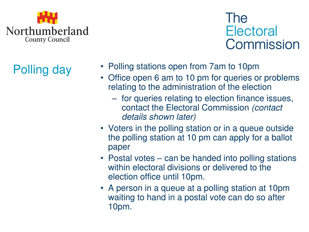 polling stations open from 7am to 10pm office