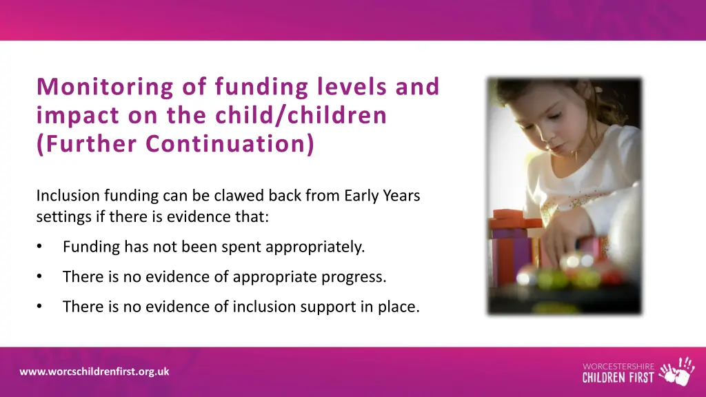 monitoring of funding levels and impact 2