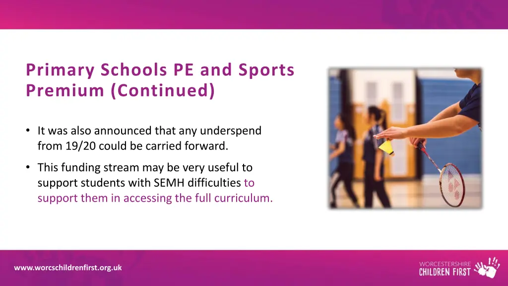 primary schools pe and sports premium continued