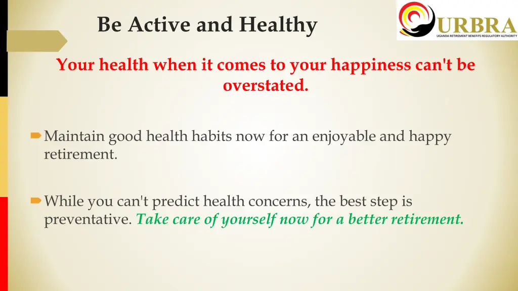 be active and healthy