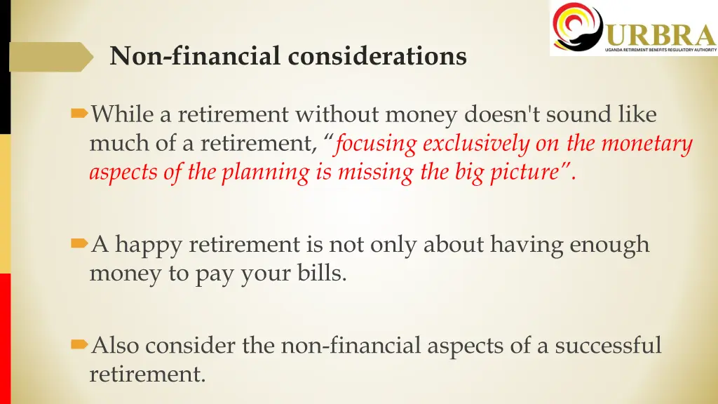 non financial considerations