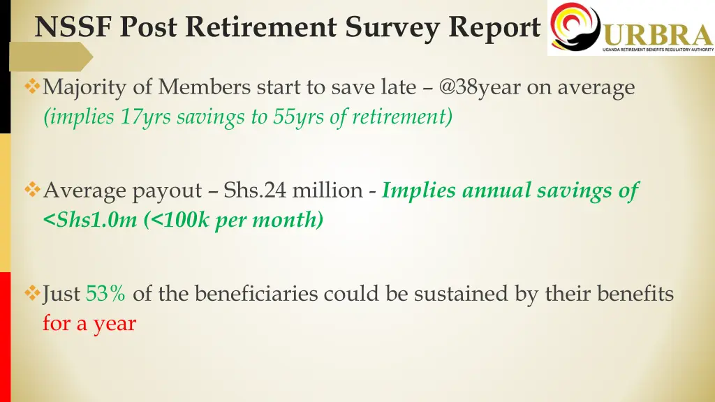 nssf post retirement survey report