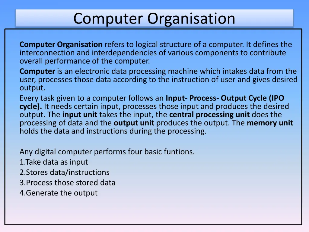 computer organisation