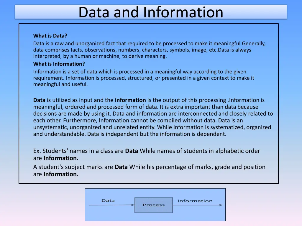 data and information