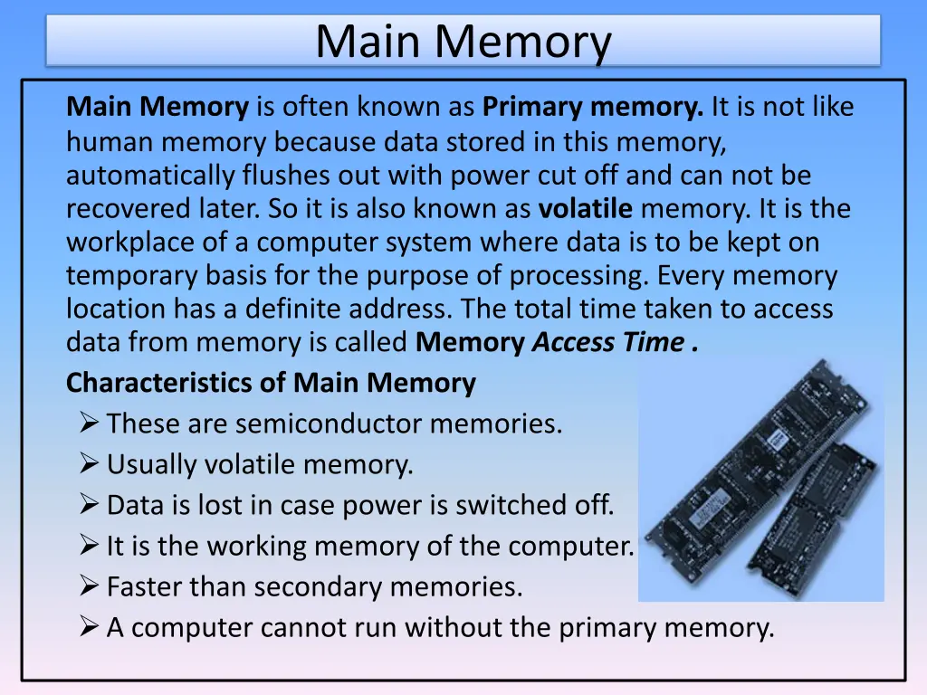 main memory