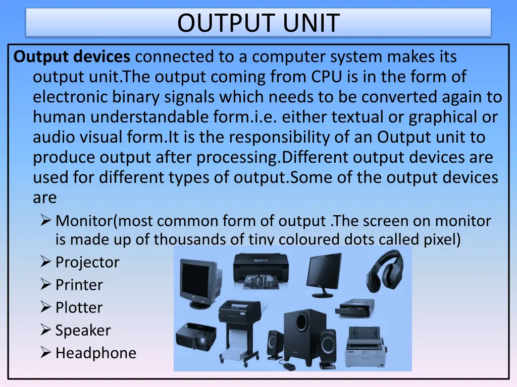 output unit