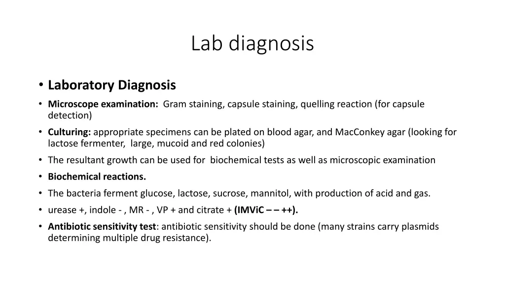 lab diagnosis