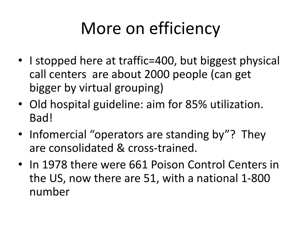 more on efficiency