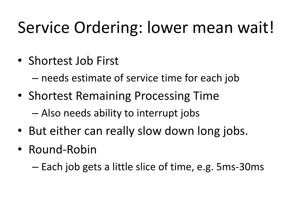 service ordering lower mean wait