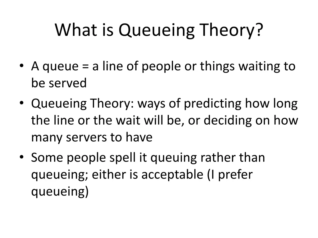 what is queueing theory