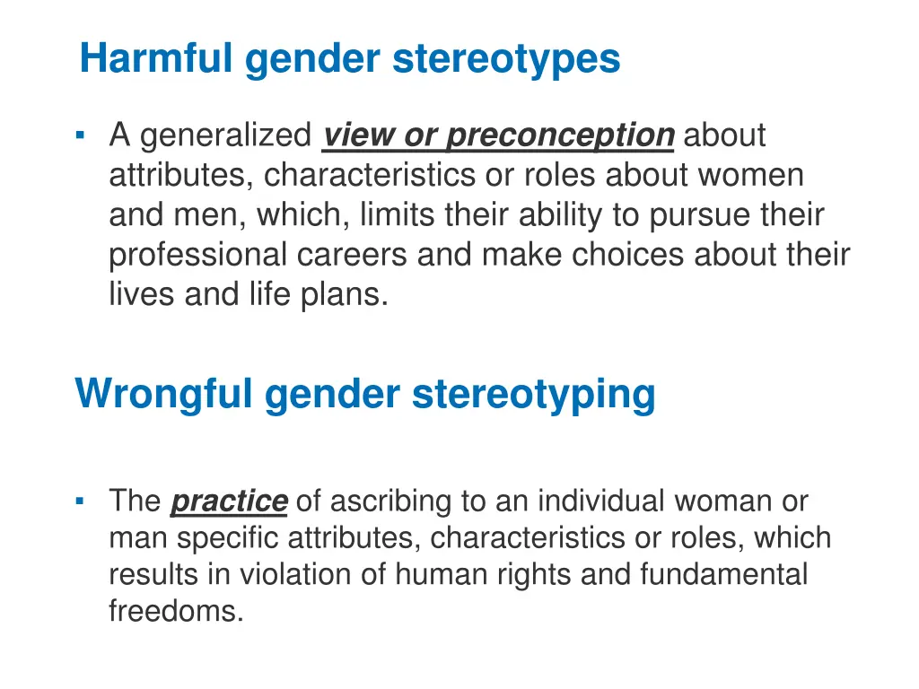 harmful gender stereotypes