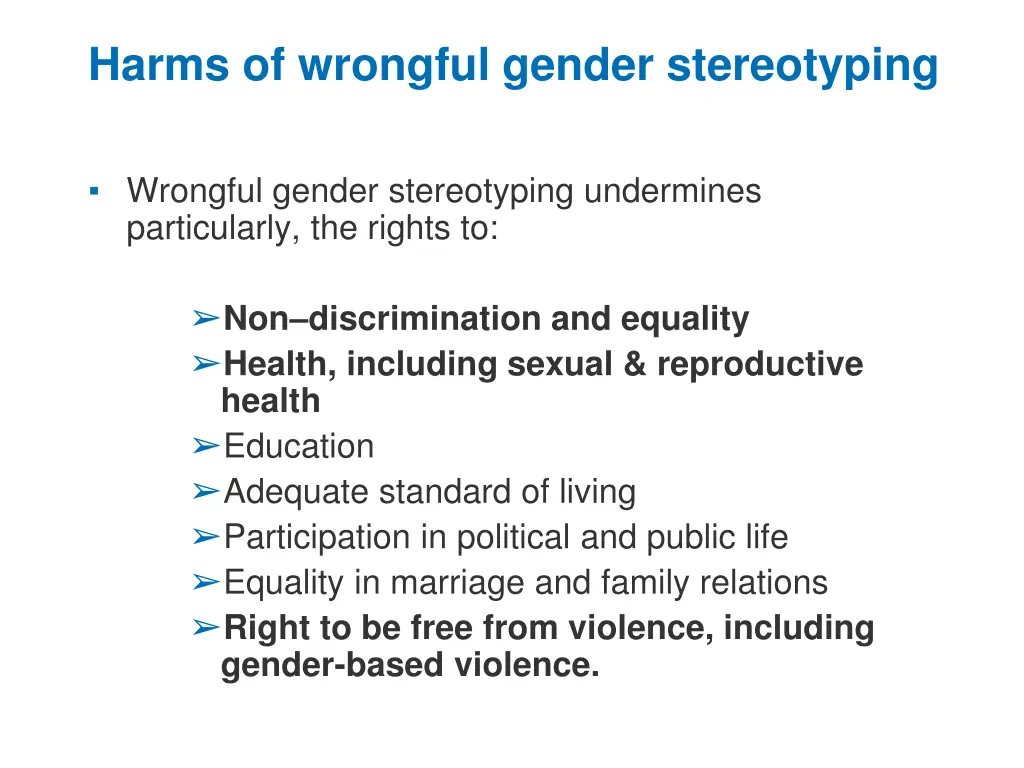 harms of wrongful gender stereotyping