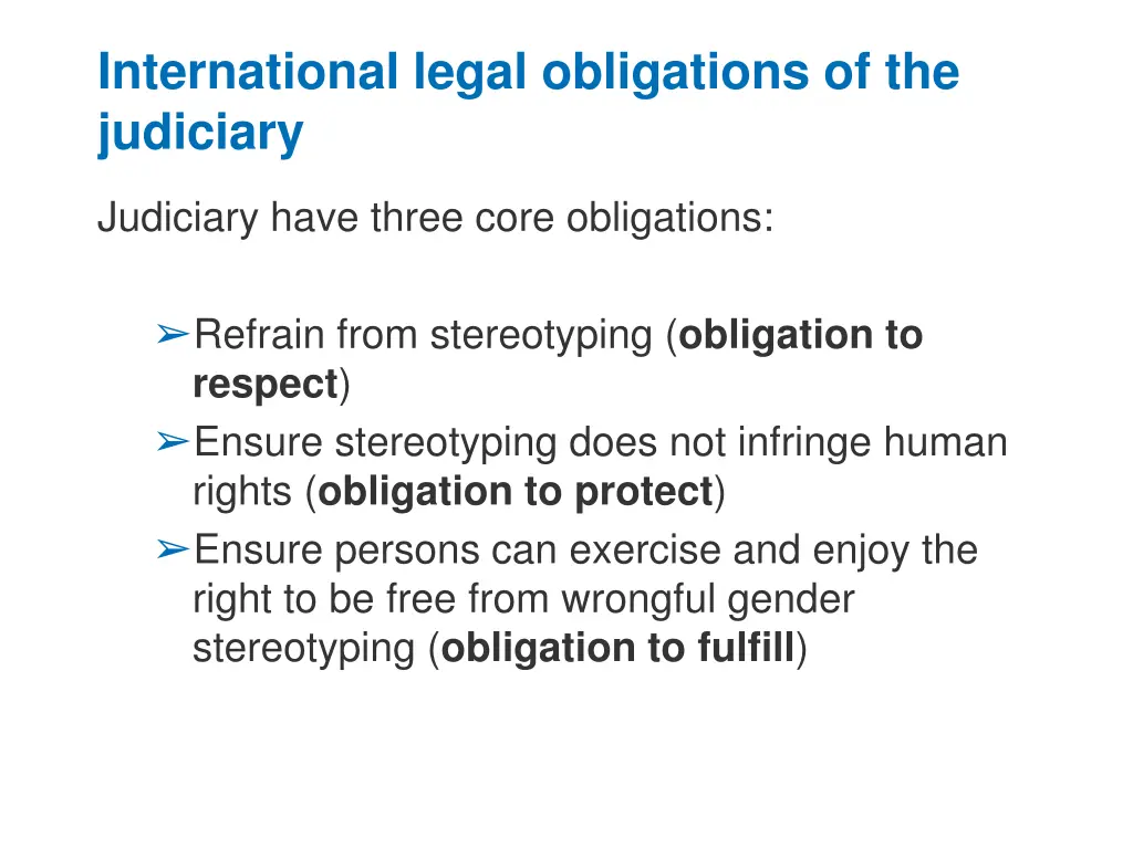 international legal obligations of the judiciary