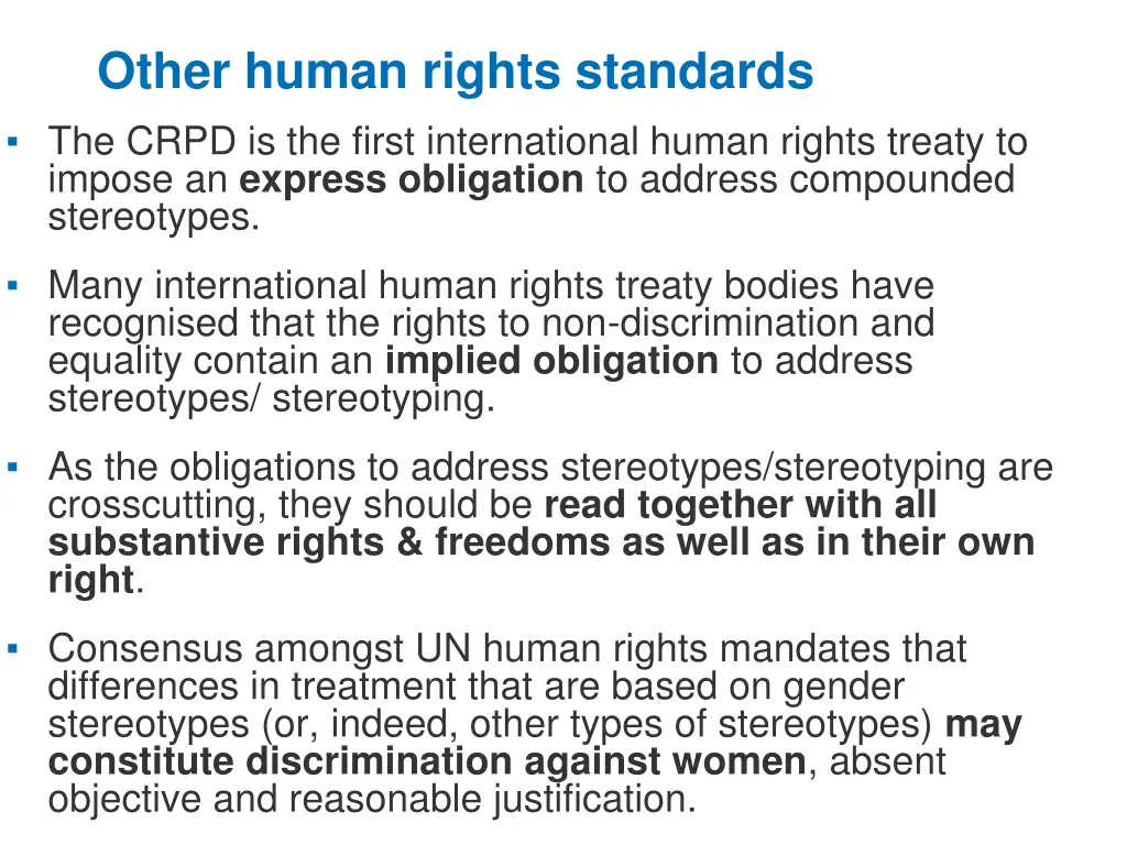 other human rights standards the crpd