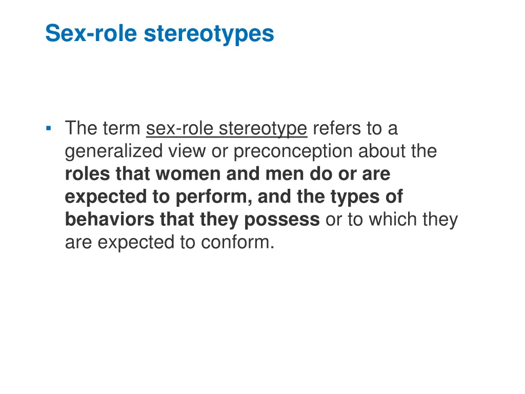 sex role stereotypes