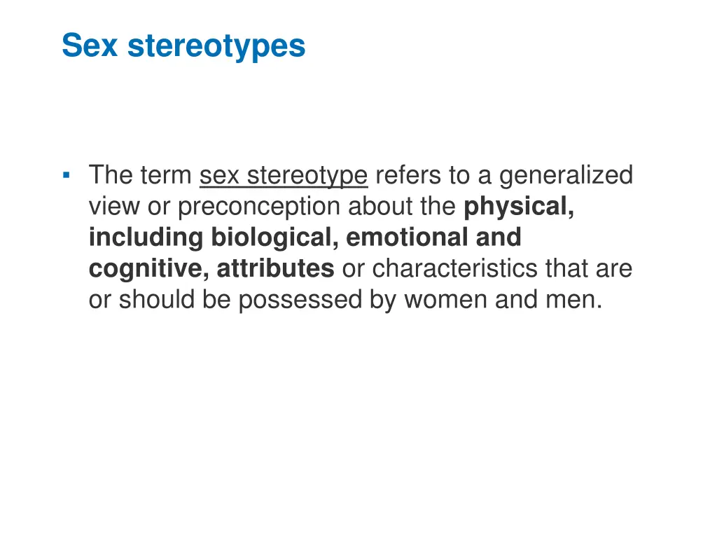 sex stereotypes