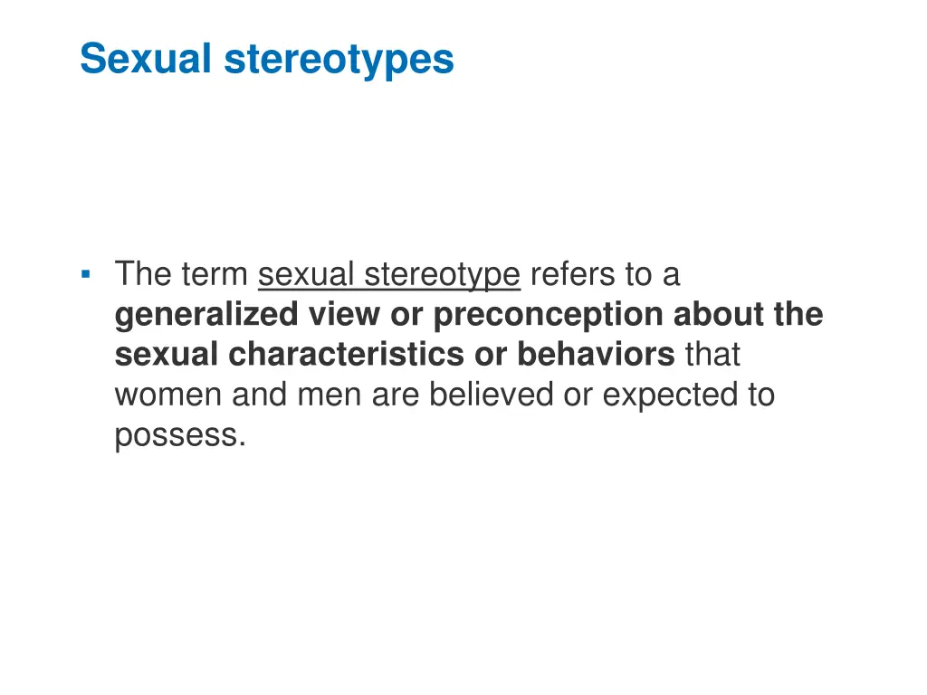 sexual stereotypes