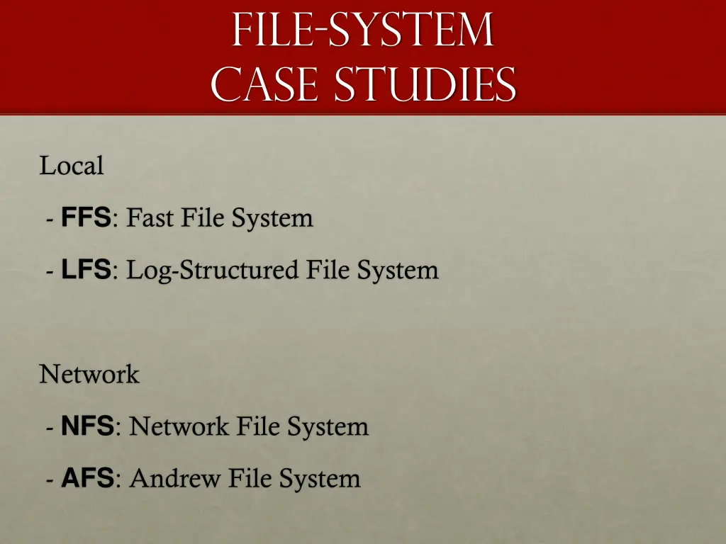 file system case studies