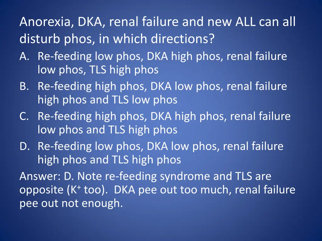 anorexia dka renal failure